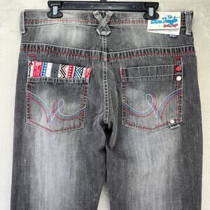 Vintage 5ive Jungle & Co Jeans Mens 36x29 Denim Embroidered Baggy Y2K Pants